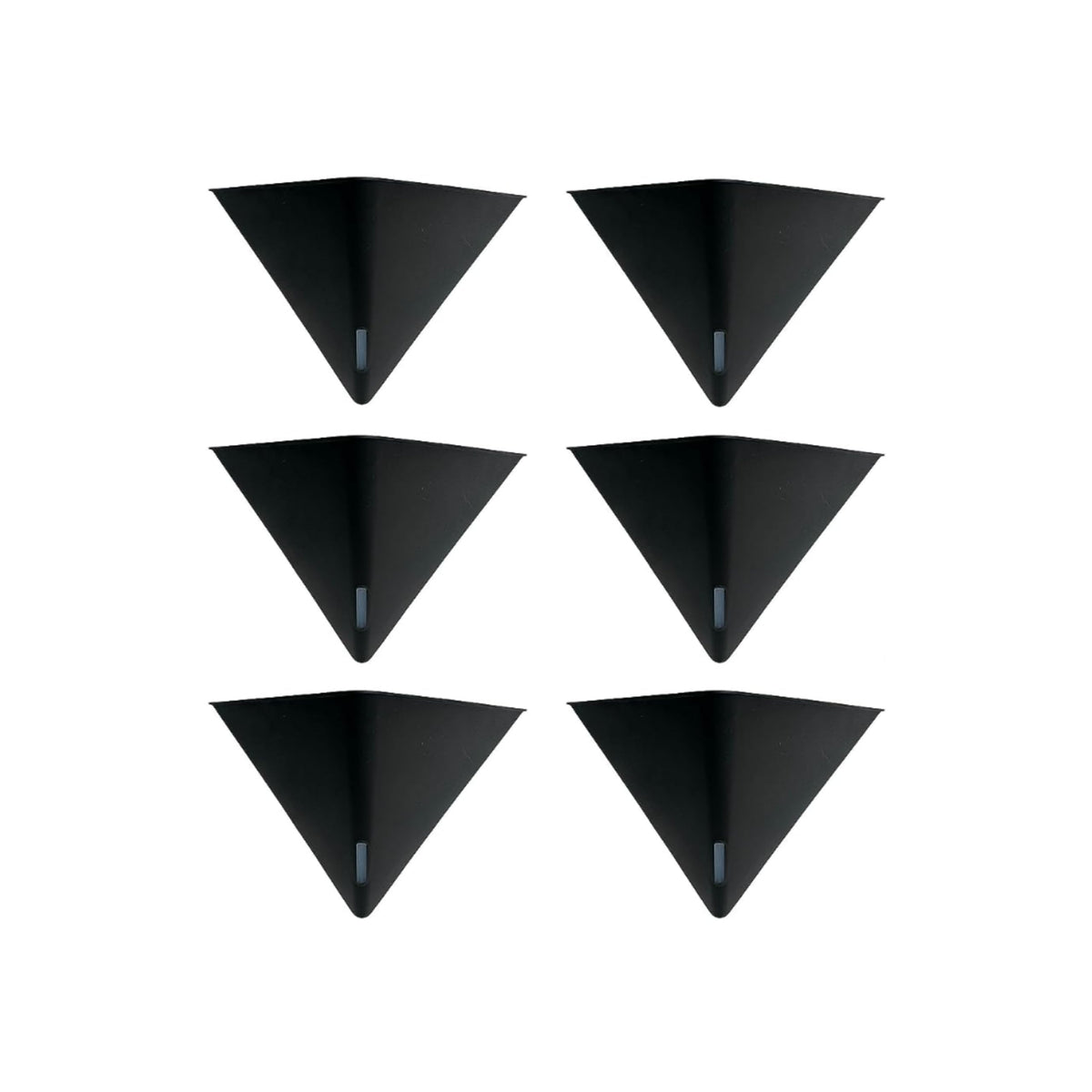 LaLaGreen Bundle - 12" x 6 Pack Black Large Self Watering Geometric Hanging Flower Vase Vessel with Metal Hanger, Modern Stylish Wall Mounted Succulent Pot Holder Decor