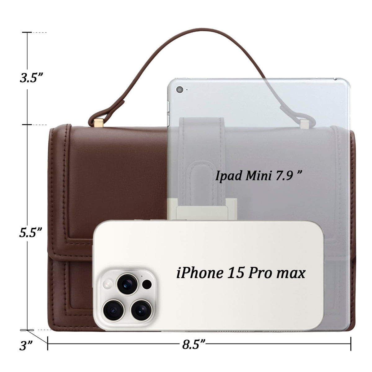 KKXIU Small Purses for Women - Top Handle Crossbody Bag for Women, Leather Lady Handbags Shoulder Clutch with Adjustable Shoulder Strap, Coffee