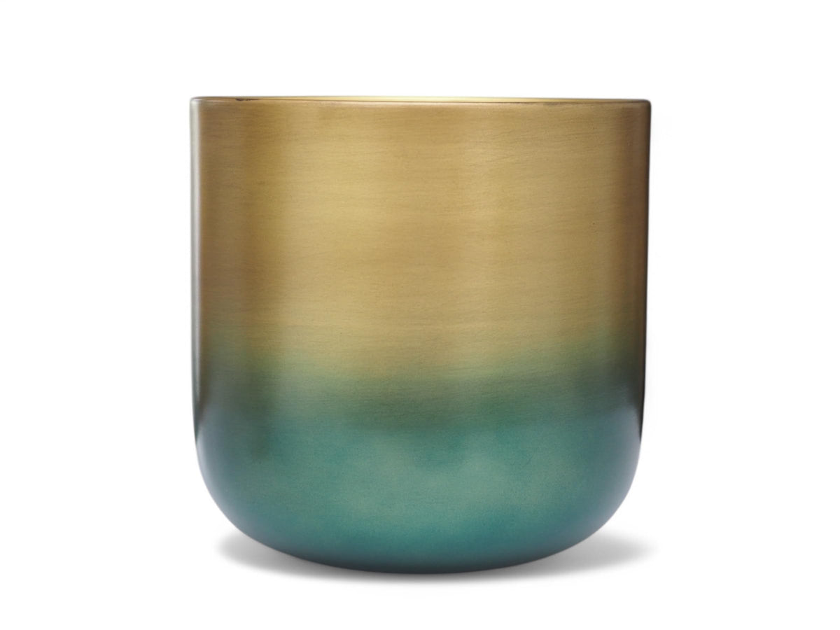 Set of 2 Luxury Brass Planters with Patina Finish – 10” & 8” Round Metal Indoor Plant Pots – Modern Decorative Flowerpots for Living Dining Room, Office, Balcony & Entryway – Stylish Home Décor Accent