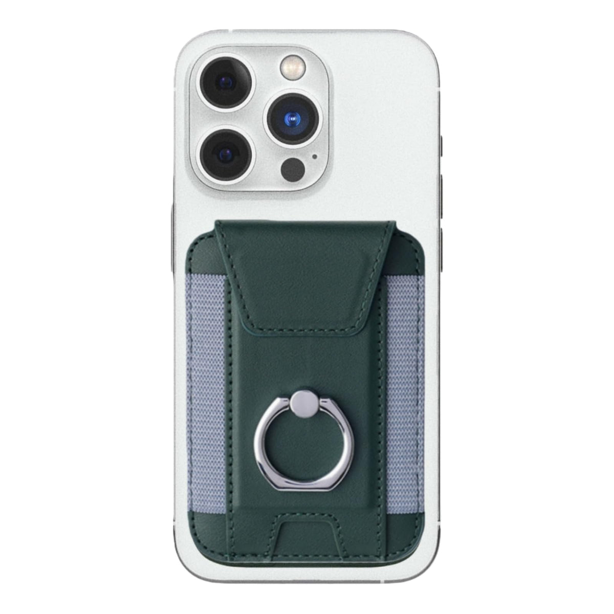 UPEWEFI for Magsafe Wallet, Slim Magnetic Card Wallet with Grip, 7 Cards Holder RFID Blocking, Ring Stand Stick on Wallet with Privacy Flap (Green)