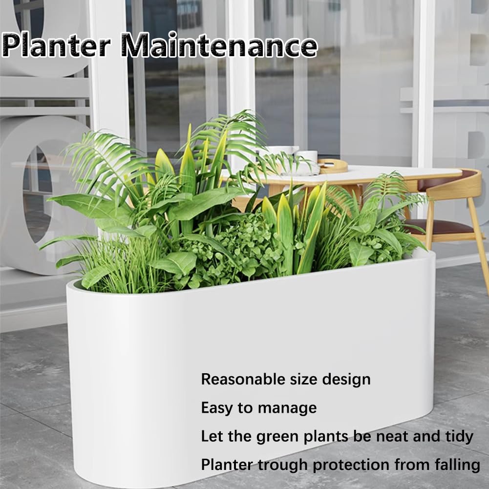 Sions Large Metal Planter, Vintage Oblong Galvanized Metal Flower Box, Weatherproof Raised Bed Vegetable Planter,100cm*30cm*70cm