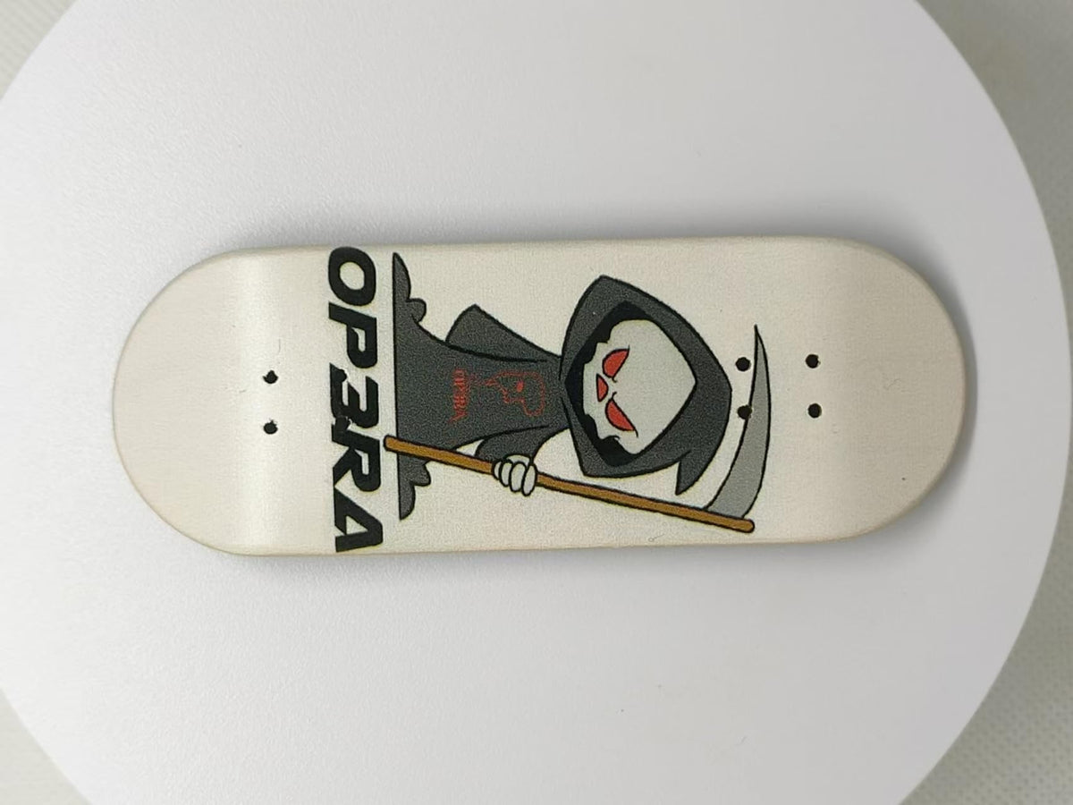 LEEFAI Pro Fingerboard Complete 34 * 96mm -Op3ra UV Printing Graphic-Update 65d Urethane Wheels and Quality Maples Wood-The Grim Edition