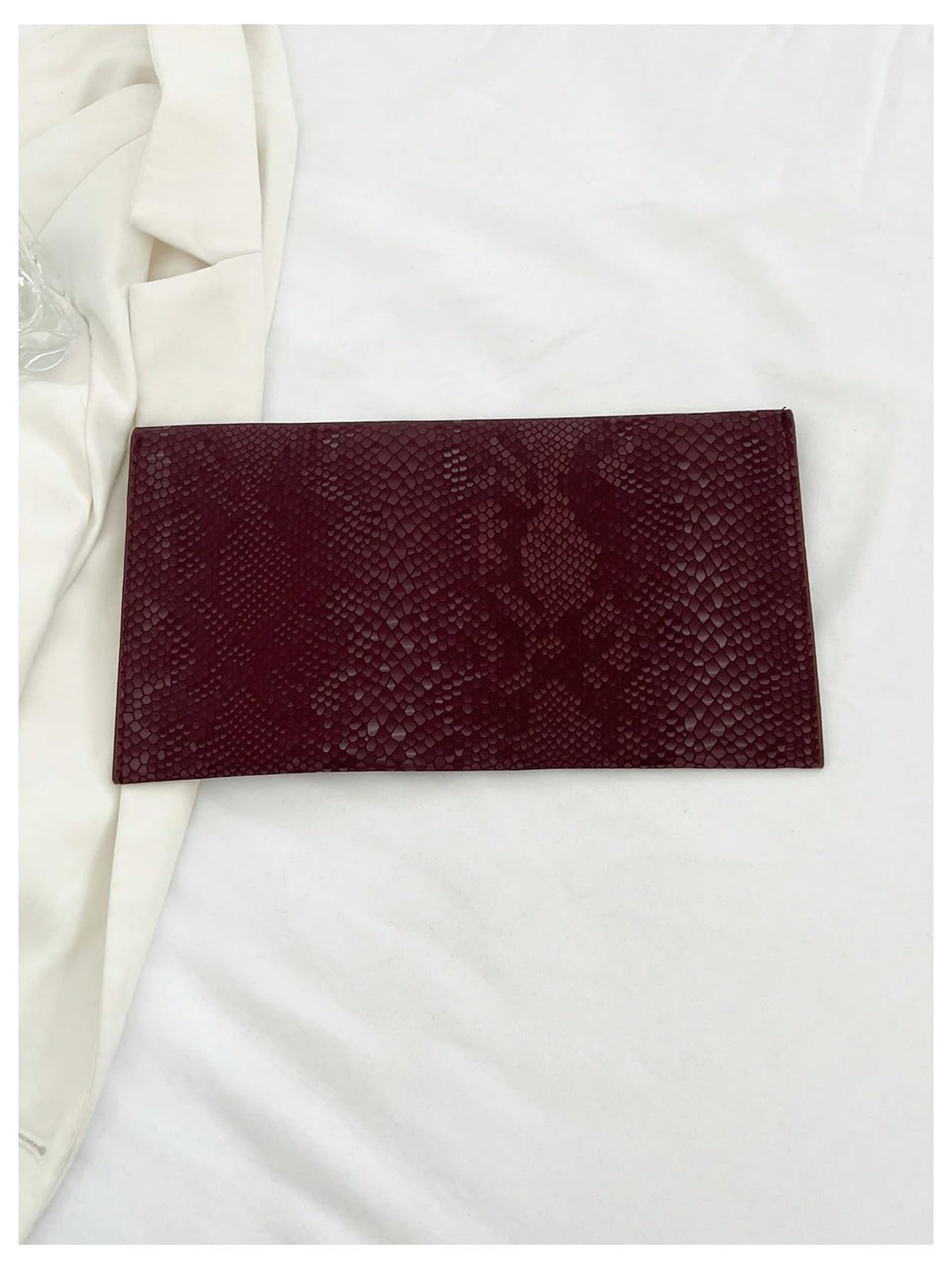 Verdusa Women's Clutch Evening Bags Trendy Envelope Handbags Metallic Purses Burgundy C One Size
