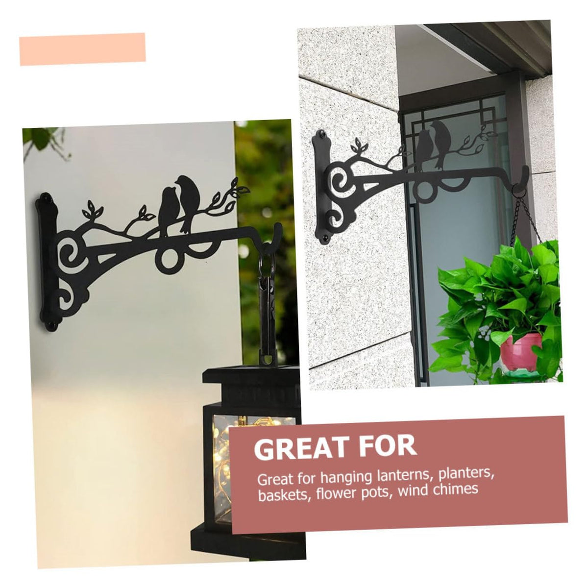 Toddmomy 2pcs Minimalist Flower Pot Holder Easy Install Balcony Garden Fence Hanging Planter