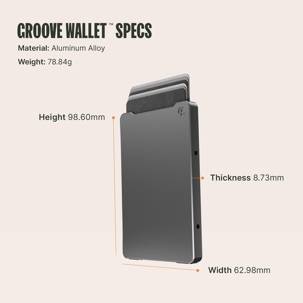Groove Life Magnetic Thumb Swipe Wallet Gun Metal with Money Clip - Minimalist Wallet for Men, Low Profile Aluminum Credit Card Holder with RFID Blocking, Lifetime Coverage