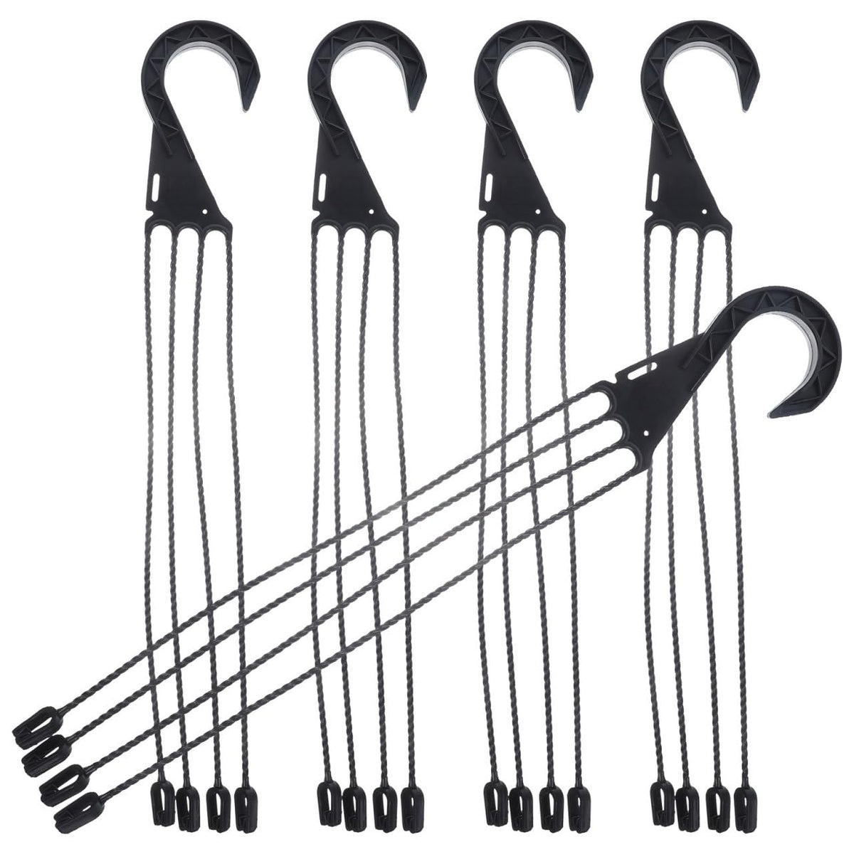 Toddmomy Hanging Basket Hooks 5-Pack Plastic Flower Pot Hangers for Outdoor Balcony Patio Planter Holder with Easy Installation