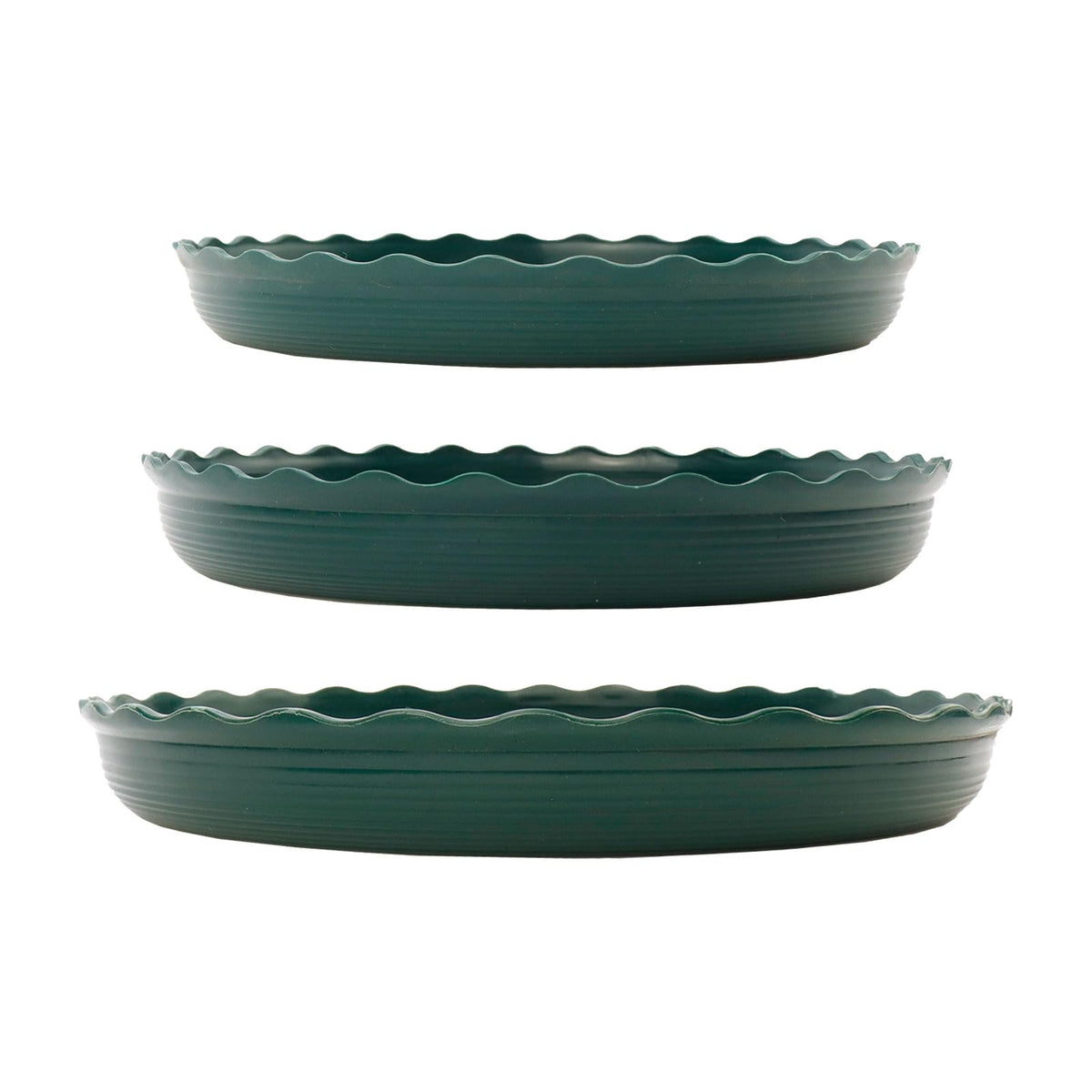 Dnyta 12pcs Dark Green Plant Saucer Plastic Planter Water Tray Flower Saucers Plates for Indoor Outdoor Plants (6" /8" / 10")