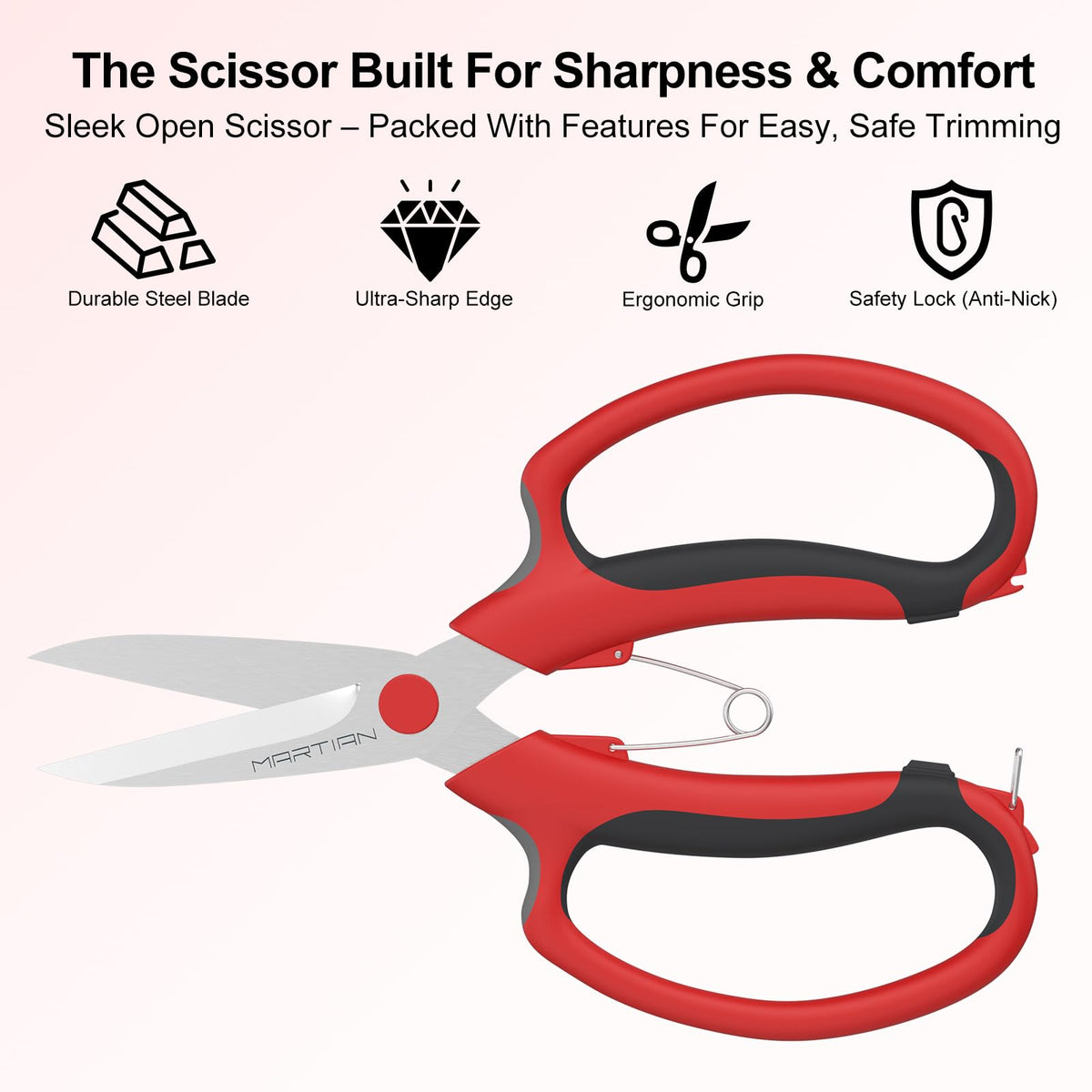 Florist Scissors – Japanese 420 J2 Stainless Steel Blades, Sharp Precision Shears for Flower Arranging, Stem Cutting & Crafting | Ergonomic Grip