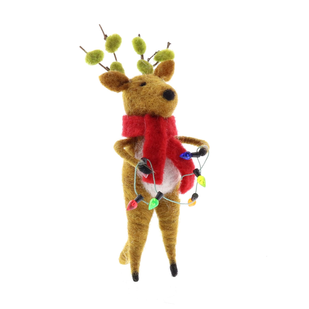 HomArt Felt Reindeer Ornament, Set of 3
