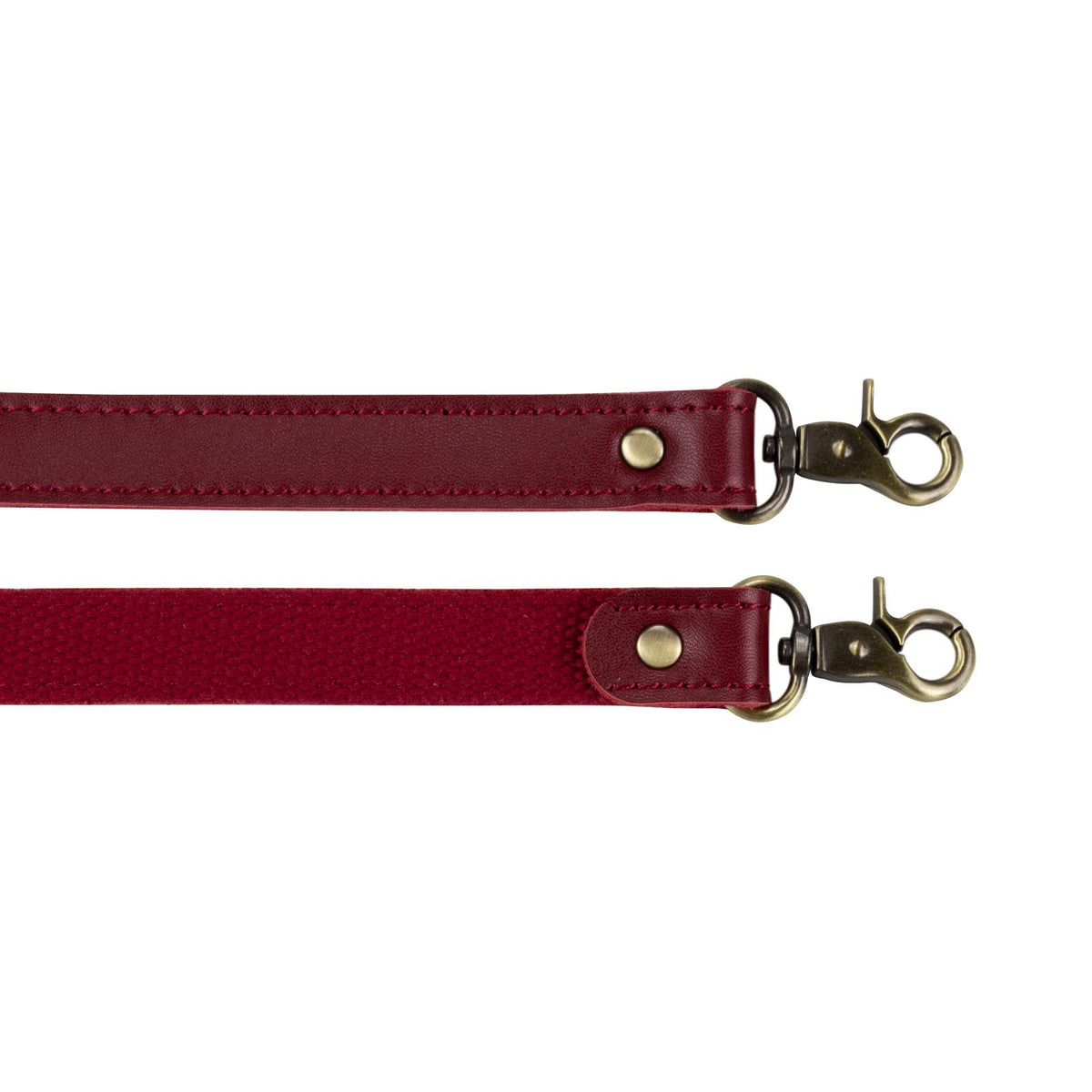Allzedream Genuine Leather Purse Strap Sewing Canvas Replacement Handbag Shoulder Bag 2 Pcs (Wine Red)