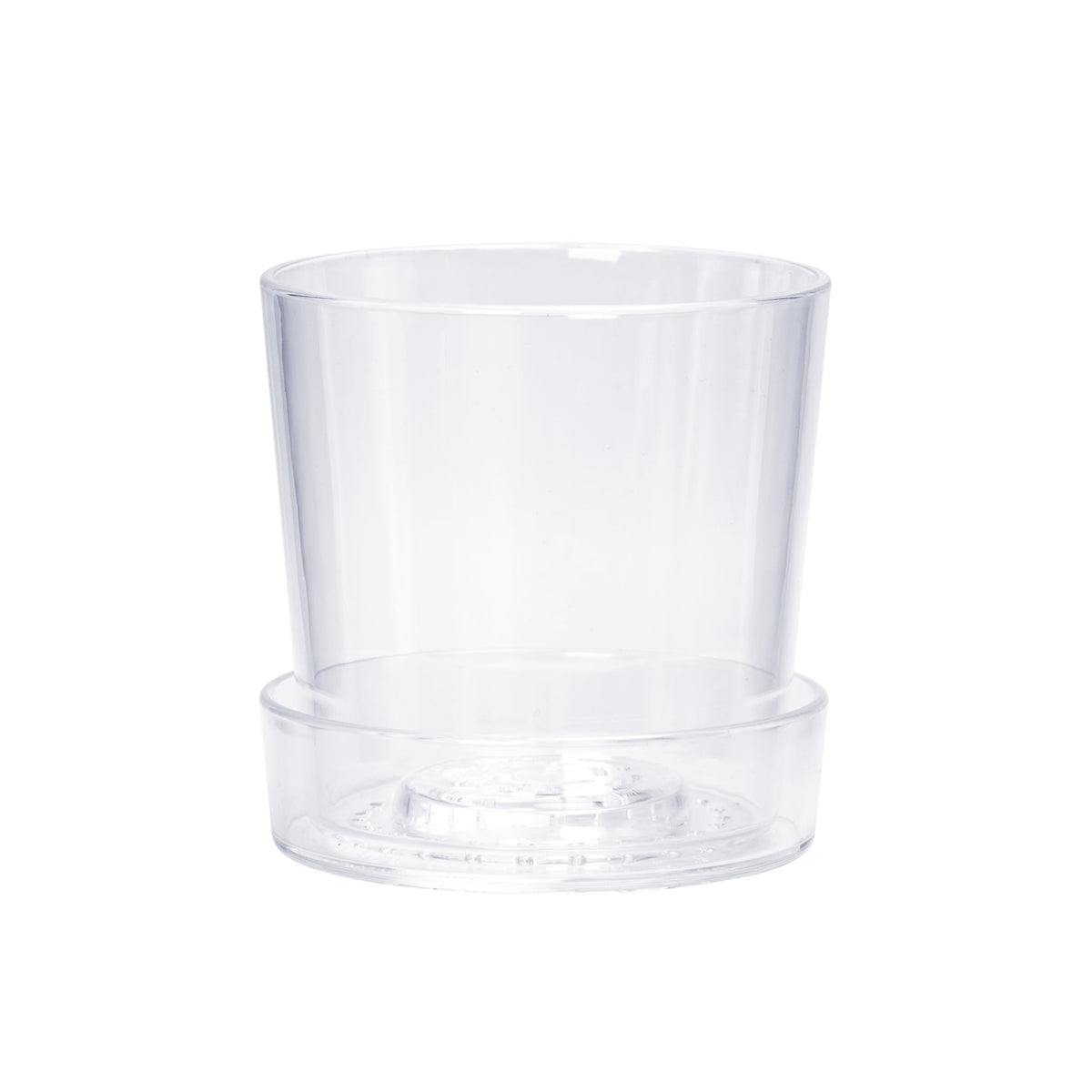 Phoenix Vine 4.5 Inch Clear Acrylic Planter Pot with Tray, Orchid Pot with Drainage Holes, Deep Saucer for Bottom Watering, Transparent Containers for Indoor Plants, Herbs, Set of 1, 91-A-E-1