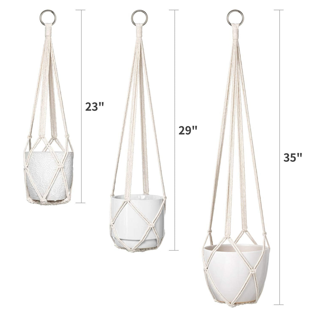 Dahey Macrame Plant Hanger Set of 3 with Hooks Indoor Hanging Planter Basket 35"/29"/23" and Set of 2 Macrame Plant Hanger Indoor Hanging Planter Basket