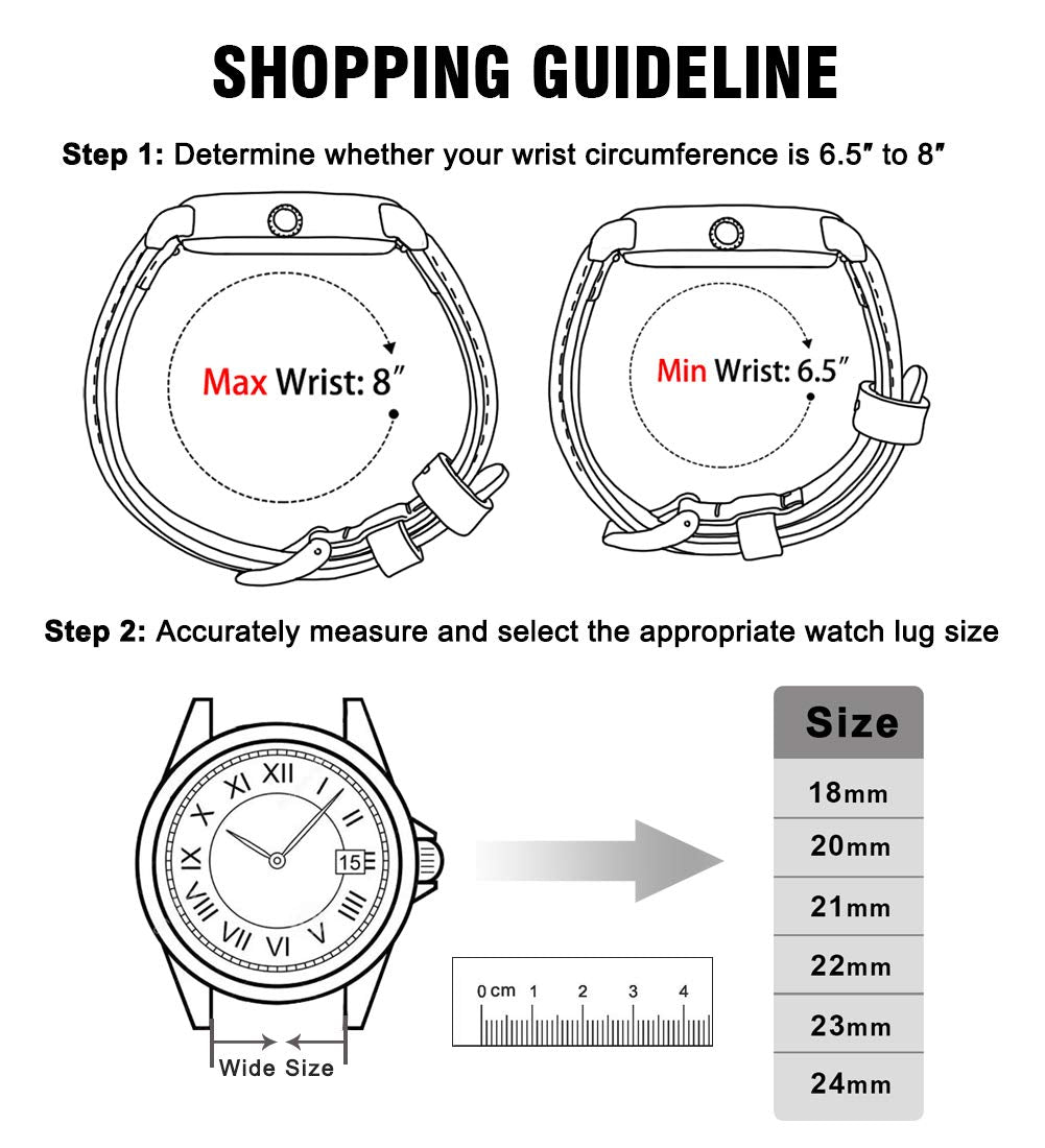 Ritche Genuine Classic Vintage Quick Release Leather Watch Band 18mm Leather Watch Strap (Espresso Brown), White Elephant Gifts, Stocking Stuffers for Men, Father's Day gifts