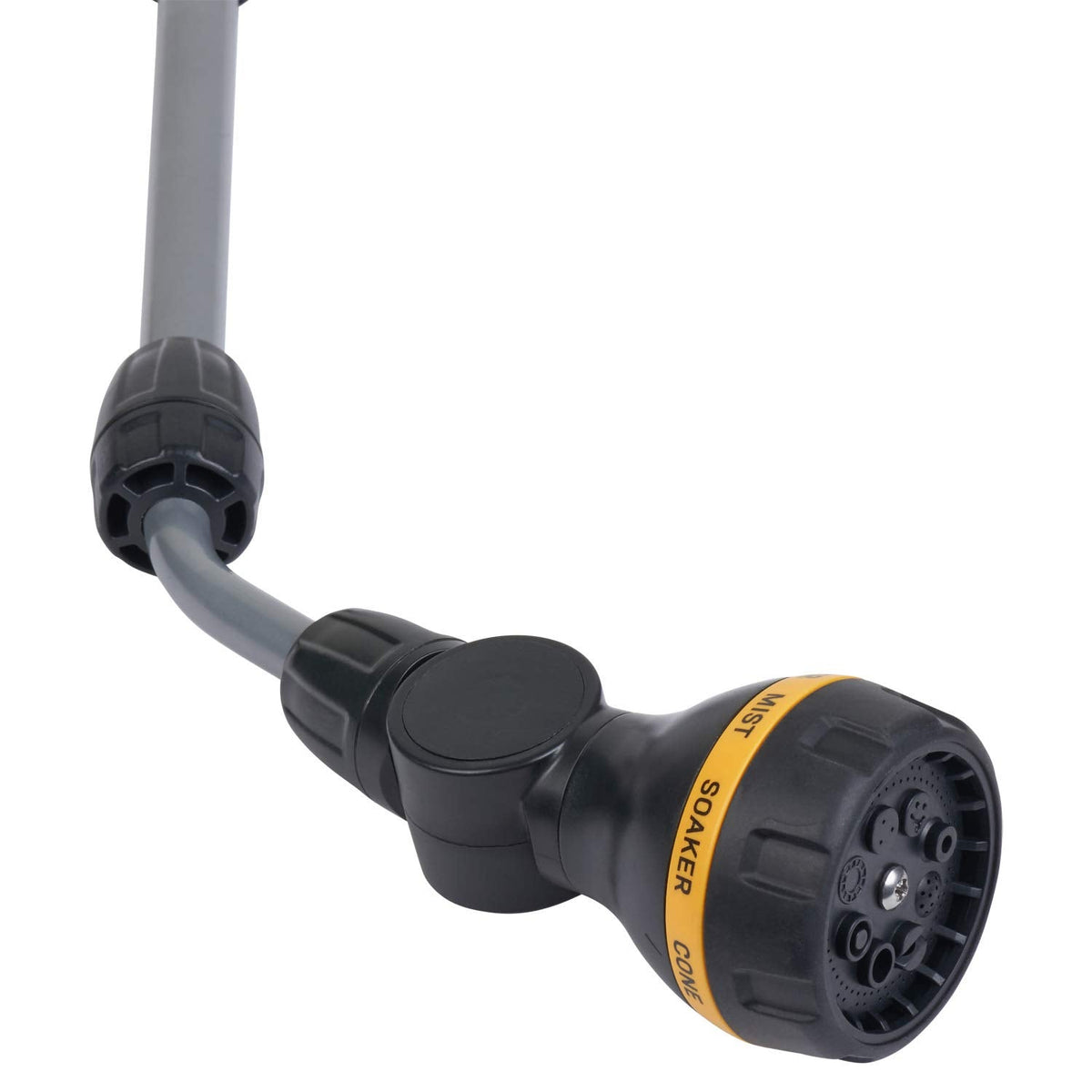 Melnor 65145AMZ RelaxGrip 8-Pattern Pivoting-Head QuickConnects Extension Wand, Black/Yellow