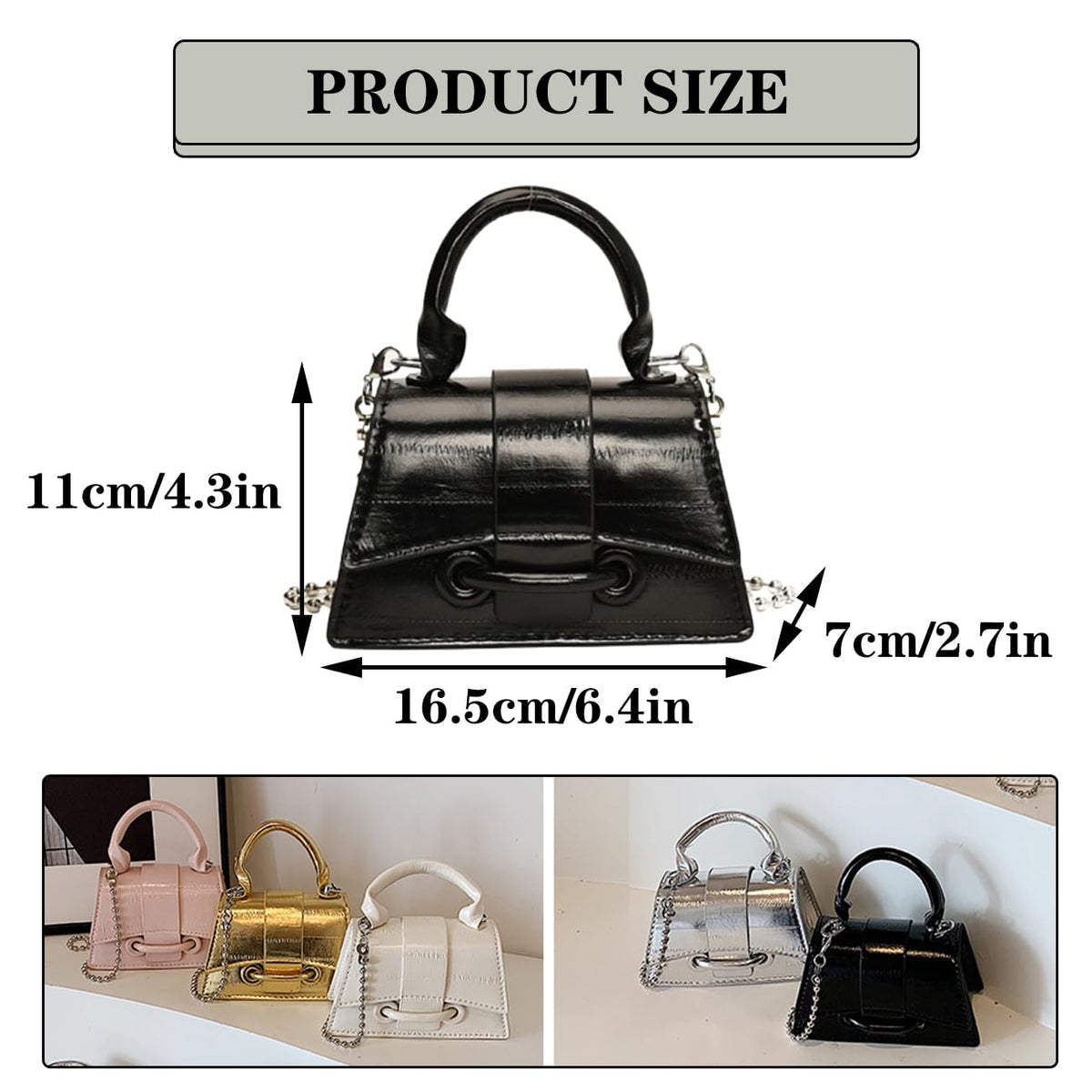 Mini Crossbody Bags Women's Y2K Purses Top Handle Crossbody Bag Clutch Shoulder Handbag for Cocktail Party Prom Wedding Black