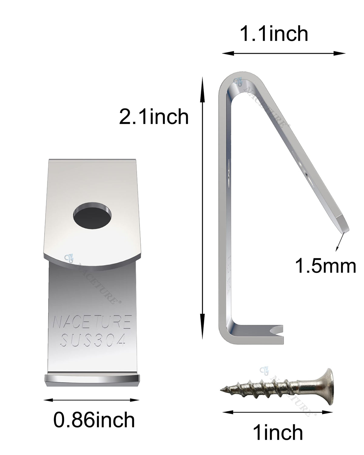 NACETURE 12 Pack Stainless Steel Plant Hangers Flower Pot Clips - Outdoor Wall Hook Metal Plant Stand Holds 5" to 8" Standard Flower Pot