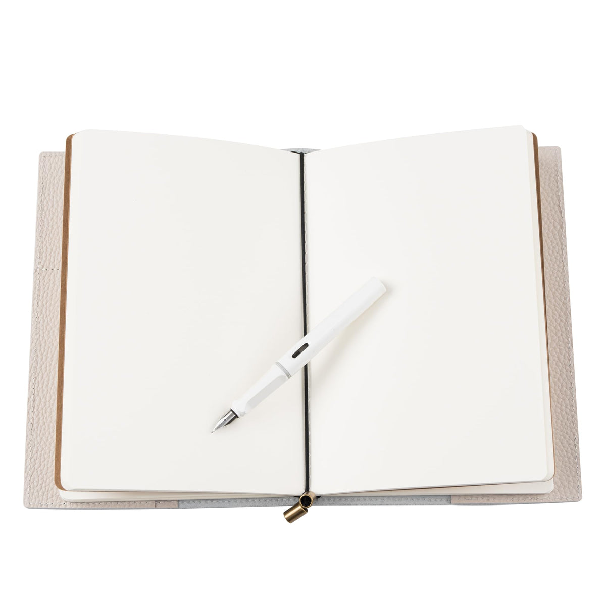 WANDERINGS A5 Travelers Notebook with Pockets – Oat Leather Journal – 6" x 8.5" (15 x 22cm) – Refillable Travel Journal – 120 GSM Blank Inserts