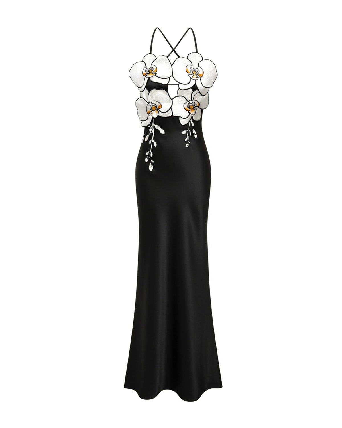 JW PEI Women's Orchid Embroidered Dress – Black/White