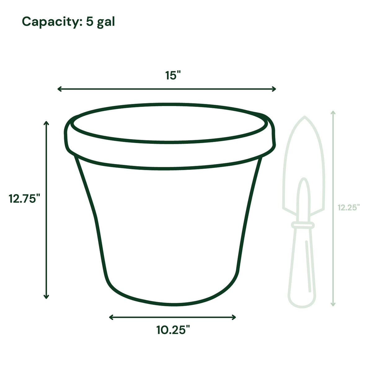 Bloem Terra Pot Planter: 14" - Terra Cotta - Durable Resin Pot, for Indoor and Outdoor Use, Gardening, 5 Gallon Capacity, Saucer Sold Separately