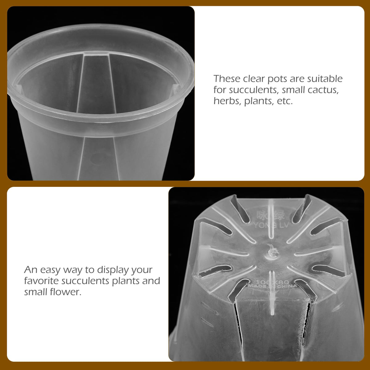 Yardenfun 10pcs Transparent Nursery Pots with Drainage Holes 3 inch Plastic Seedling Plant Pot for Outdoor Indoor House Plants Flowers Cactus