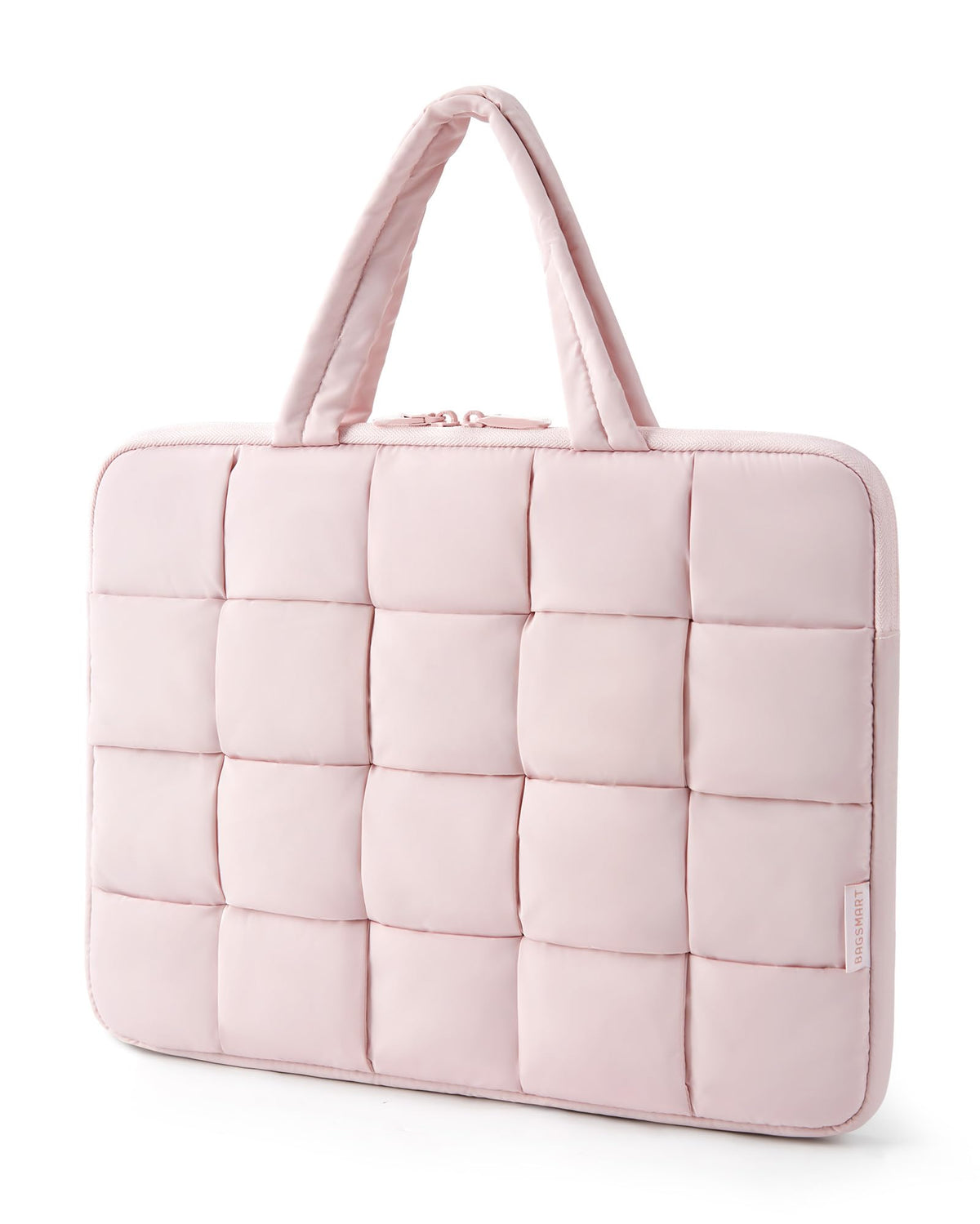 BAGSMART 13-14 Inch Laptop Case, Portable Puffy Laptop Sleeve with Handle, Compatible with MacBook Air/Pro 13.3 13.6 Inch M4 M3 M2 M1, Computer Sleeve Fitted with Dell,HP, Pink