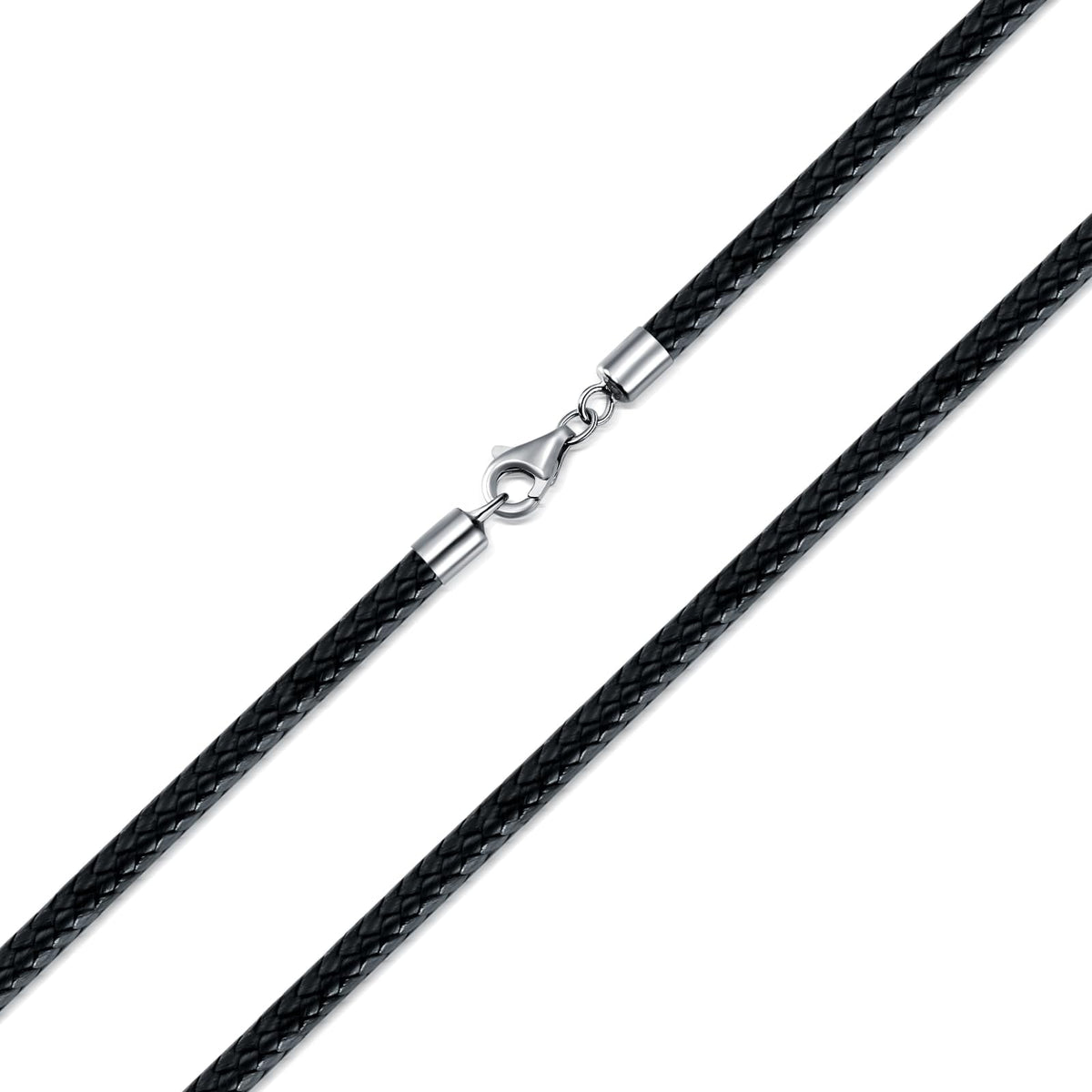 PDTJMTG Leather Necklace Cord 2MM 3MM Leather Chain with Sterling Silver Clasp 18, 20, 22, 24, 26 Inches (18 inches, 2mm)