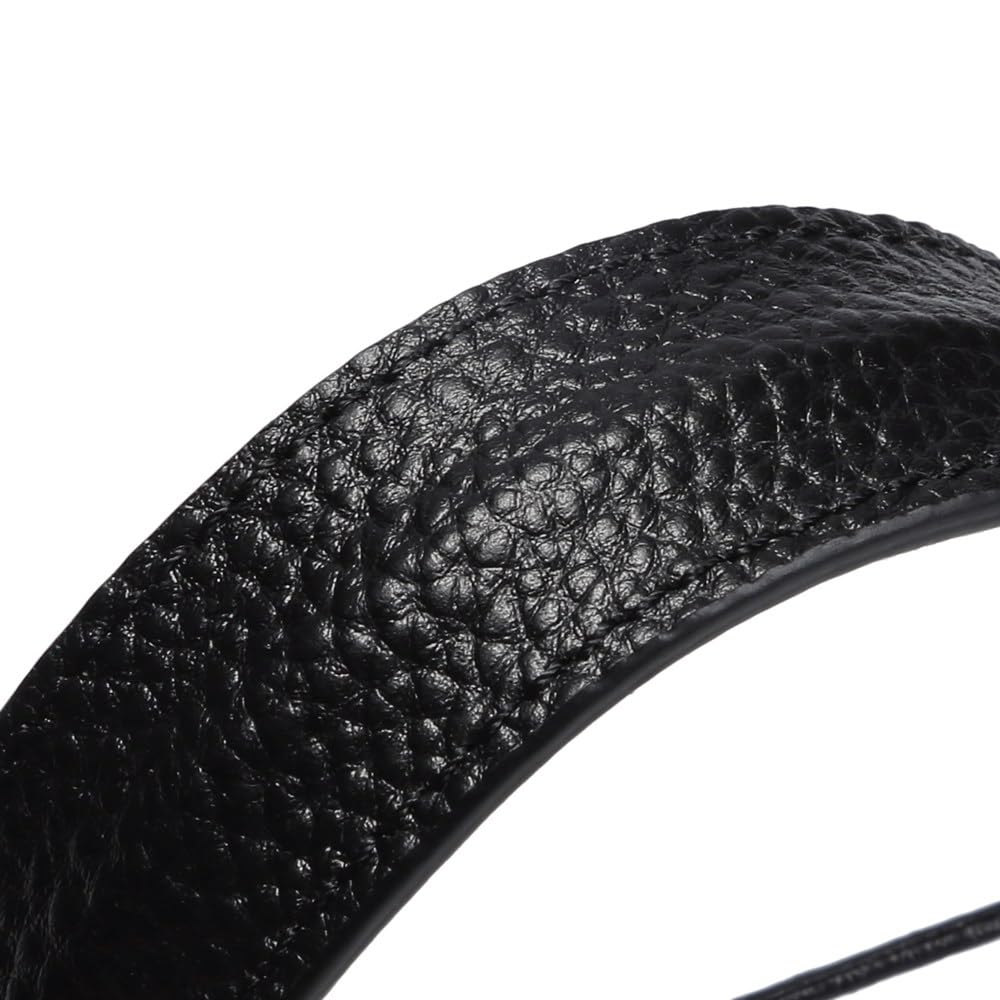 DBZZ Vintage Ultra-Thin Genuine Leather Camera Lanyard Cowhide Rope Neck Strap for Fujifilm X100VI X-HALF For Ricoh (Black)