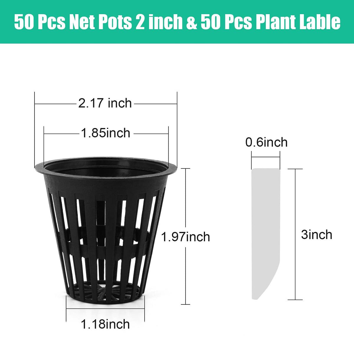 Business King 30 pcs 3 inch net pots & 50 pcs 2 inch net pots with 80 pcs Plant Lable