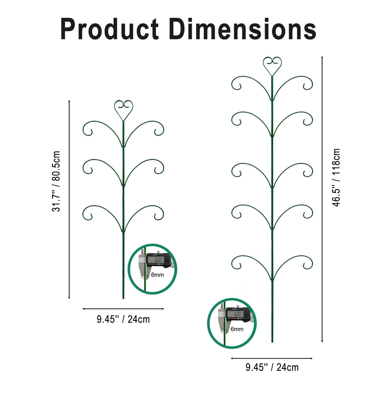 2 Pack Monstera Plant Support Trellis, 31” & 46” Adjustable Steel Plant Stakes for Indoor & Outdoor Use, Plant Trellis for Potted Climbing Plants, Tall Pothos Plant Climber Support for Ivy Pothos Hoya