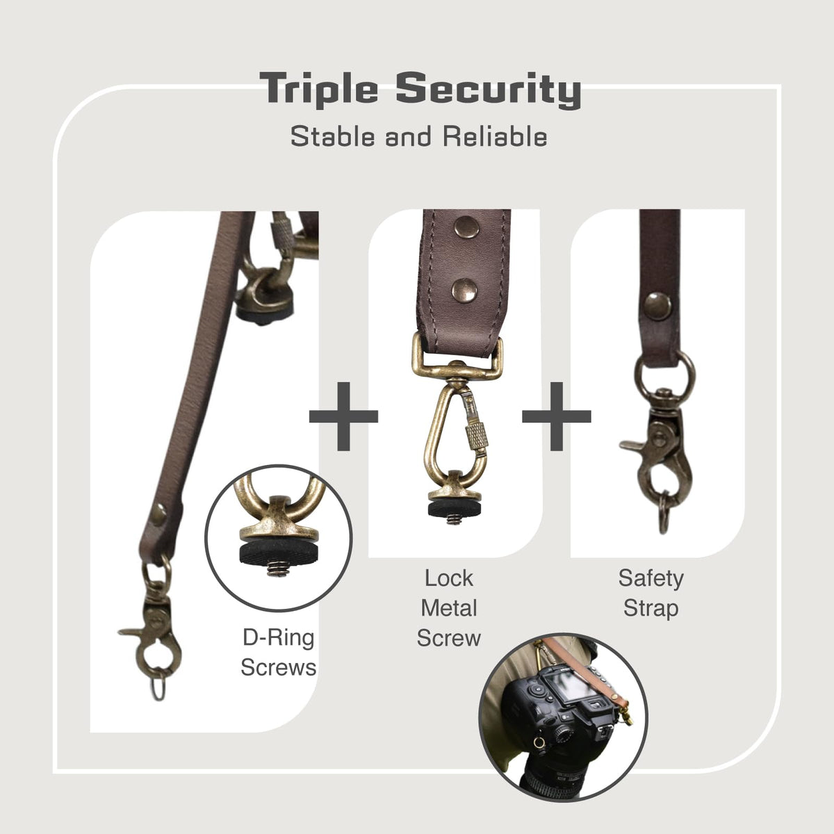4J LEDR Camera Harness for 2 Cameras,Dual Shoulder Leather Camera Strap for DSLR/SLR,Full Grain Leather Harness,Multi Double Camera Gear Strap,Double Camera Harness for Photographers,Brown