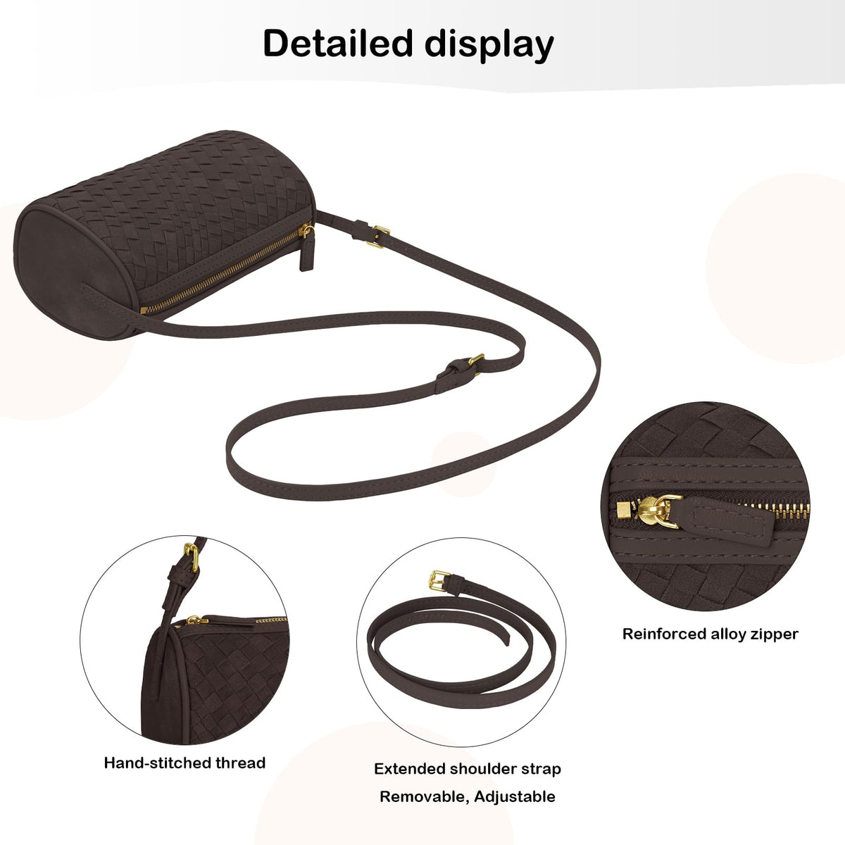 GZRHKJ Mini Woven Bag, Leather Woven Handbag with Adjustable Strap, Small Purses for Women, Top-handle Bags, Mini Evening Bag