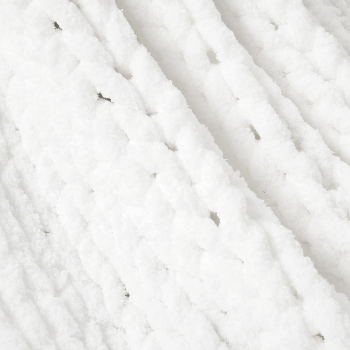 Lush Decor Hygge Ultra Soft Cozy Chenille Chunky Knit Throw Blanket Single 40" W x 72" L White - White Throw Blankets for Bed - Cozy Couch Blanket