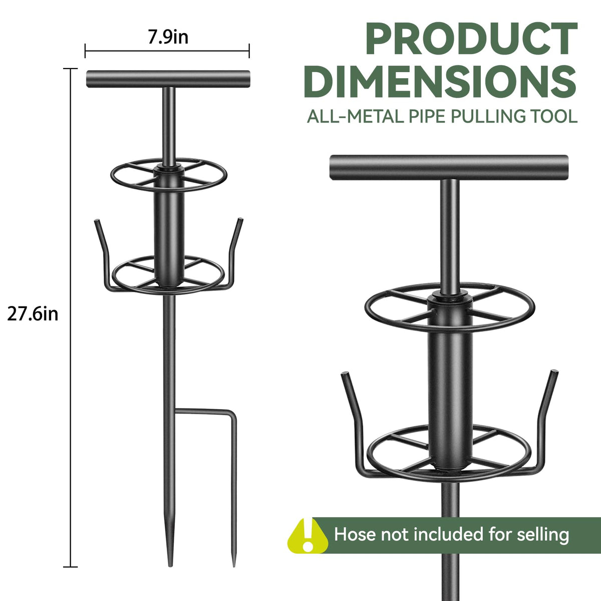 Garden Hose Guide Spike, Metal Hose Guides for Garden Heavy Duty, Hose Pulling Stand Reel for Gardens Corner, Auxiliary Water Hoses Support, Lawn & Gardens Watering Equipment, Plant Flower Protector