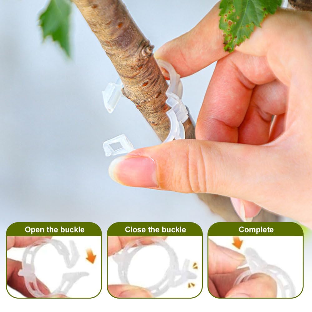 Plant Support Clips,100/150/300 PCS Plant Clips for Climbing Plants Clear for Tomato Grape,Garden Clip Plants Support Clip Garden Clips Vine Vegetables Fixing Clip (Green-100pcs)