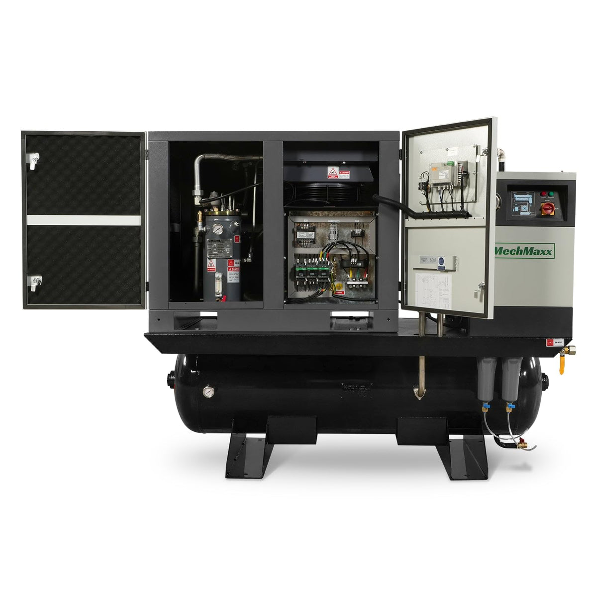 10HP Combined Rotary Screw Air Compressor with Dryer & 66-Gal ASME Tank | 32 CFM, 116 PSI, 230V 3-Phase – Industrial Grade,Model ML1023