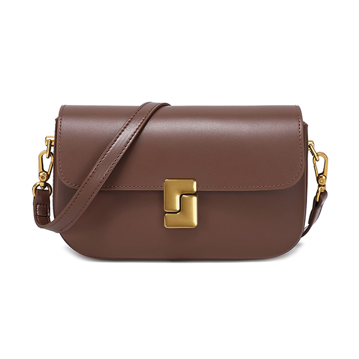 Solareer Women’s Small Crossbody Bag, Leather Sling Backpack with Removable Shoulder Strap & Top Handle (Coffee)