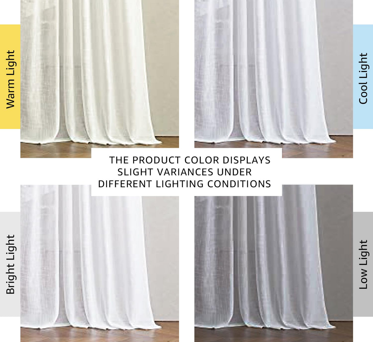 NICETOWN White Linen Sheer Curtains and Drapes 84 inches Long, Rod Pocket & Back Tab semitransparent with Light Through Vertical Window Treatments for Sliding Glass Door & Living Room, 52"W, Set of 2