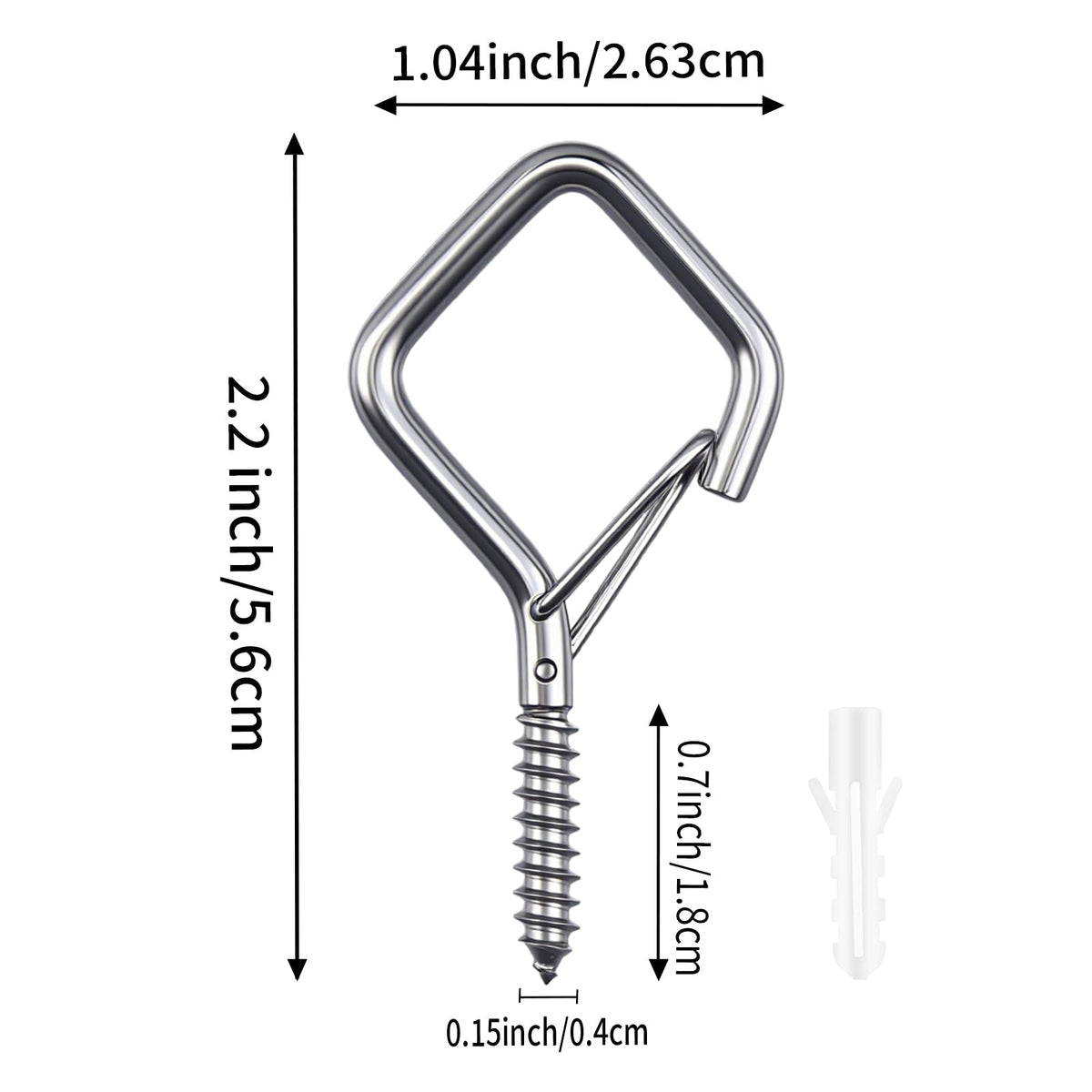 Zuryiul 304 Stainless Steel Eye Screw Hooks, Heavy Duty Ceiling Hooks for Hanging Plants, Outdoor String Lights & Christmas Decor, Rustproof Screw in Hooks (304 Stainless Steel, 38PCS)