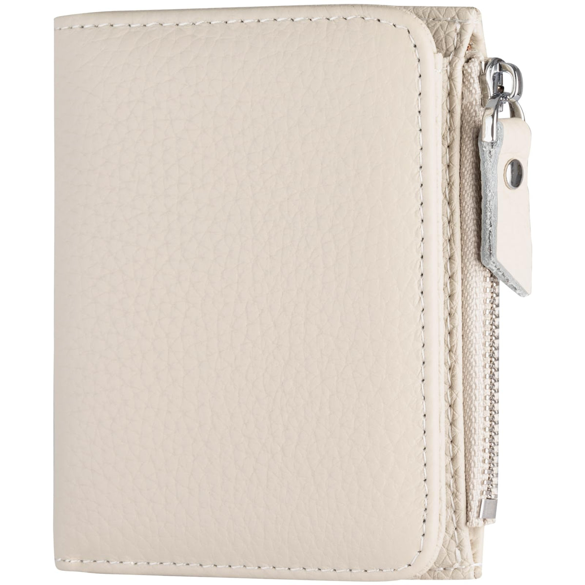 ilovever Small Wallet Women Soft Leather RFID Blocking Card Holder with Zipper Pocket,off-white