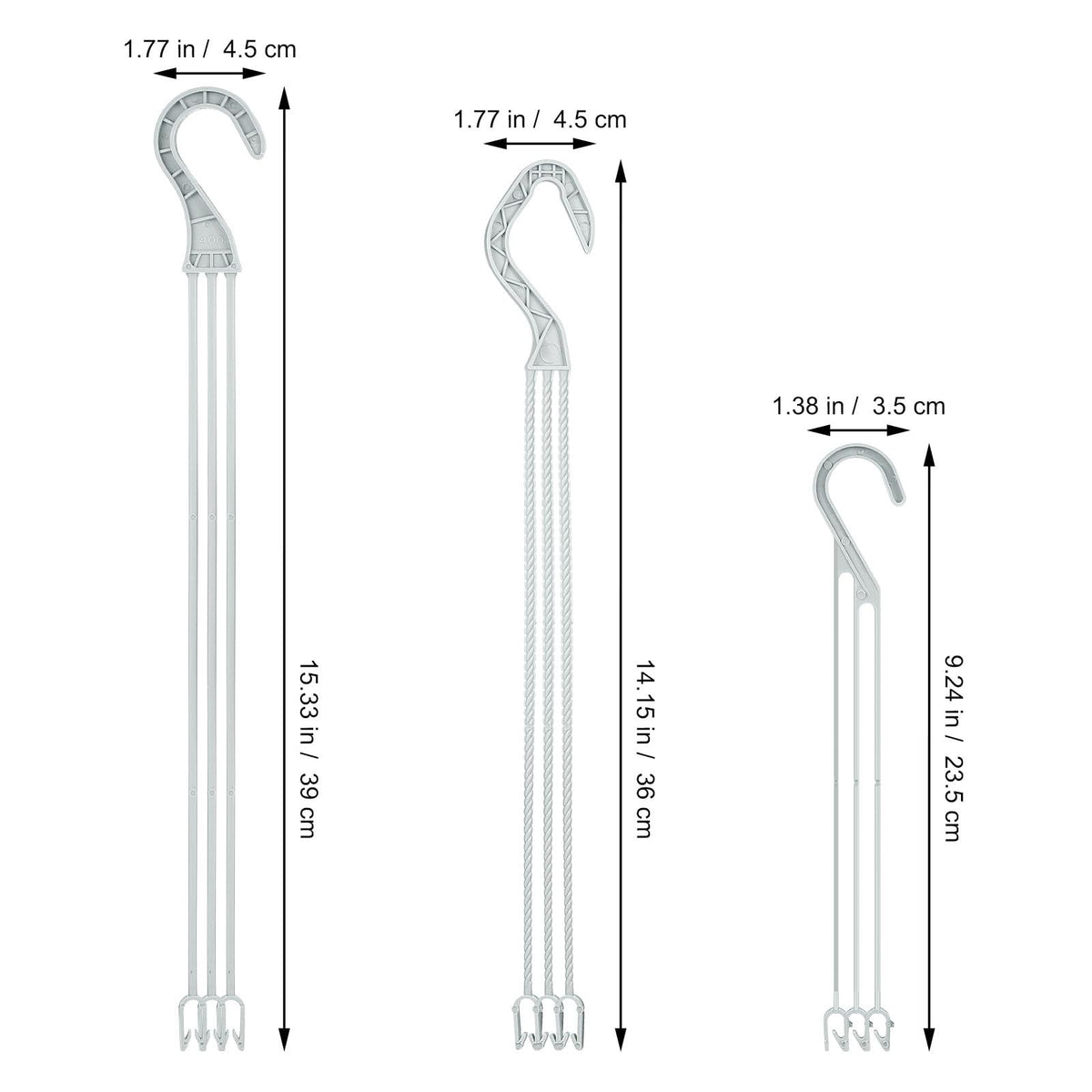 DOITOOL 30PCS Hanging Basket Chains 15.33''+14.15''+9.24Inch Plant Chains with Hooks Replacement Plant Hangers 3 Different Sizes Plastic Hangers for Hanging Baskets Bird Feeders,Planters,Lanterns