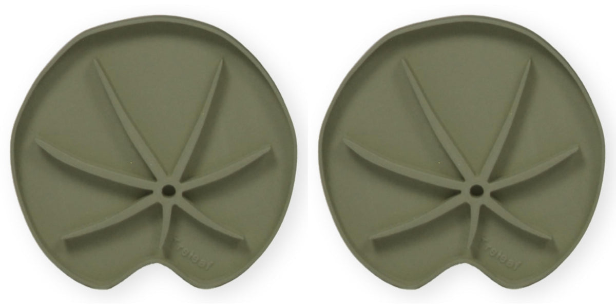Treleaf Lili Sausr™ – 6" Lily Pad Shaped Plant Saucer & Drip Tray (Set of 2) – Decorative Humidity Tray & Spill Catcher for Indoor Houseplants – 3D Printed Eco-Friendly Design - Green