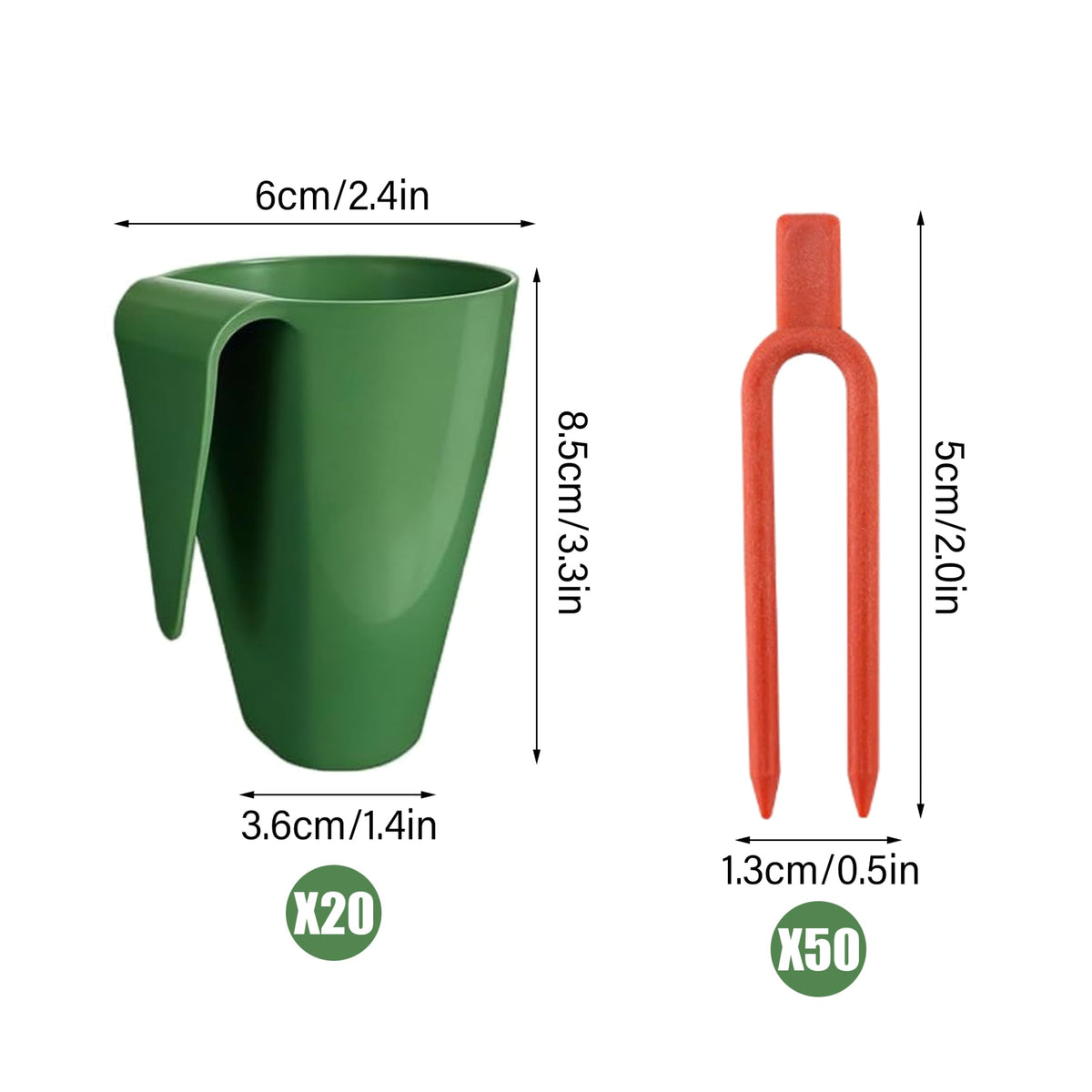 Neptuiby Propagation Cups, 20PCS Small Strawberry Propagation Cups with 50 Vine Press Forks Plastic Planter for Runner Rooting & Transplanting..