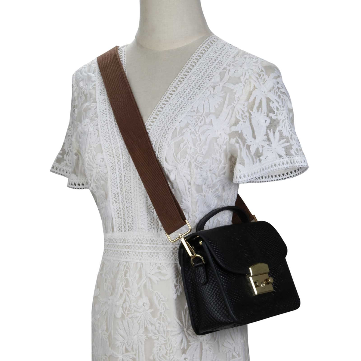 Allzedream Purse Straps Replacement Crossbody Bags Handbag Wide Canvas Adjustable (Brown S)
