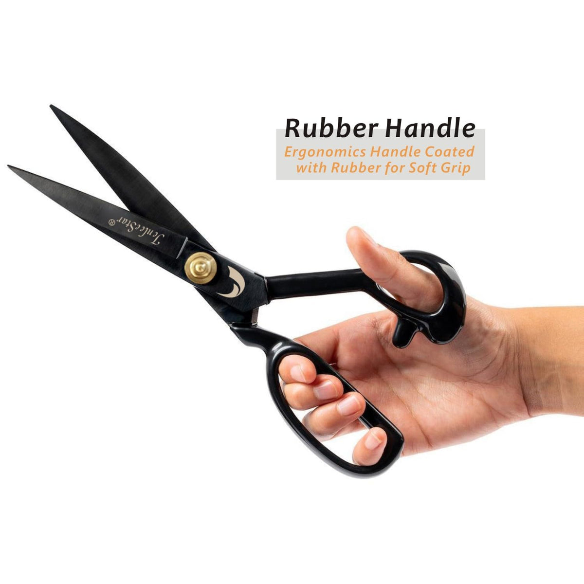 Fabric Scissors 10 Inch Sewing Dressmaking Scissors Professional Razor Sharp for Tailoring Leather Raw Materials - Japan High Carbon Steel Tailor Shears(Right-Handed) (Black-12 inch)