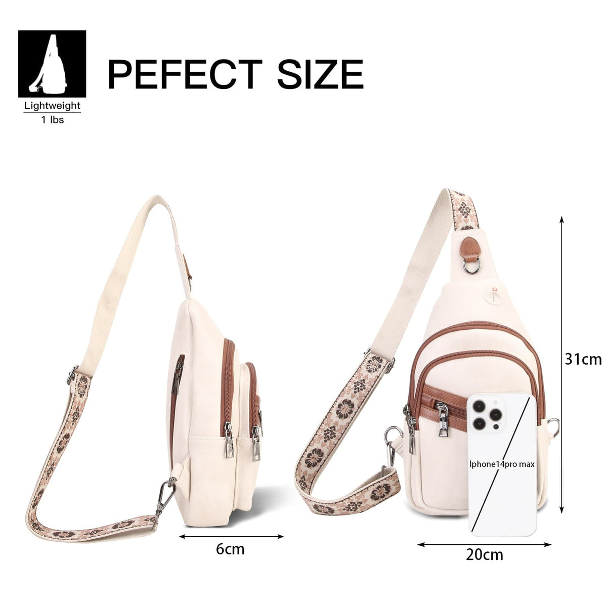 HiChiclife Sling Bag for Women Crossbody Bags for Women Trendy Crossbody purse Fanny Pack Chest Bag for Travel
