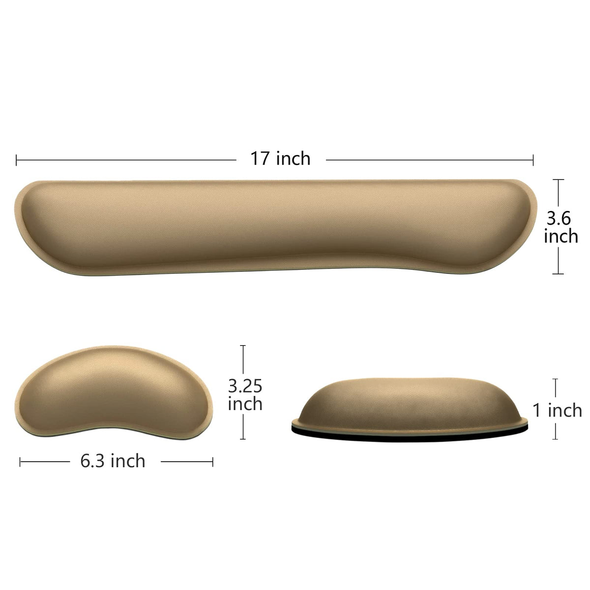 Dapesuom Enlarge Keyboard Wrist Rest, Memory Foam Wrist Cushion for Desk Mats Support, Cute Typing Pain Relief Keyboard Mouse Pad Rests Set with Non-Slip Base for Gaming Laptop Office, Leather Brown
