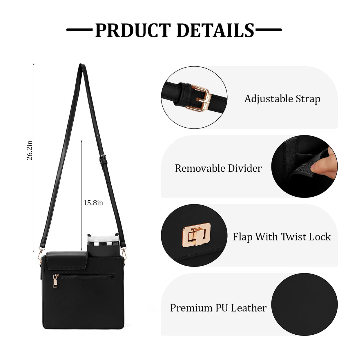 Stanley Purse Cup Holder Bag with Strap- Outdoor Portable Crossbody Water Bottle Storage Bag for Stanley Cup Tumbler 40 oz
