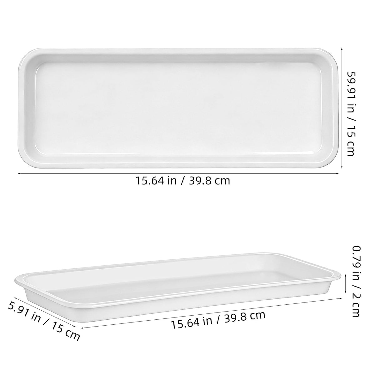 Sewroro 10pcs Rectangular Plant Saucers, Plastic Flower Pot Trays for Indoor Outdoor Use, 15. 7 X 5. 9 Inch Water Catchment Trays for Overwatering Protection, Reusable Bonsai Pot Bases