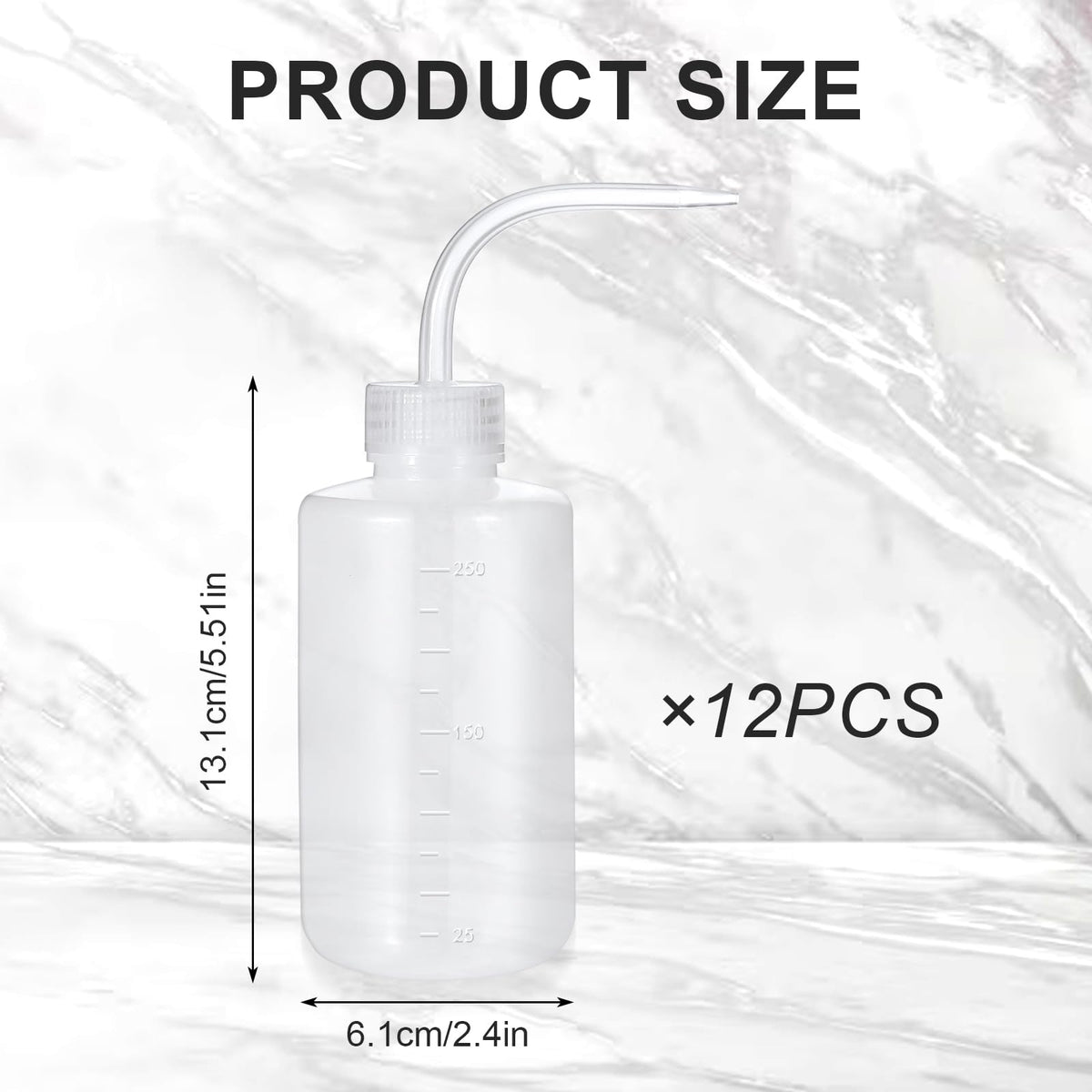 12 Pcs 250ml Plastic Safety Wash Bottles, 8oz, Multipurpose: Watering Plants, Cleaning Tools, Labware, Experiments Ustils