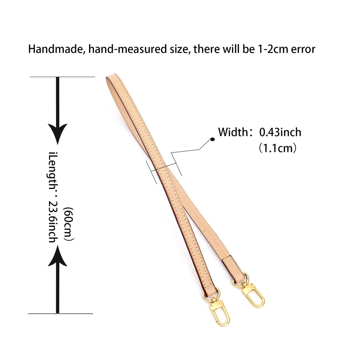 BEUDW Vachetta Leather Crossbody Strap for SPEEDY L V Handbag Replacement Shoulder Strap